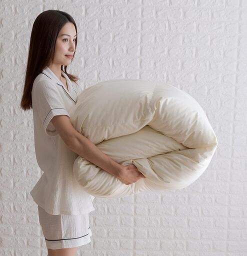 【ふとんファクトリー】洗える羽毛合掛けふとん　ダウン90%　シングルロング　150x210サイズ