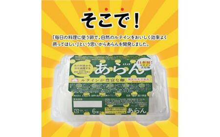 【お歳暮ギフト】光の刺激から目を守る ルテイン含有卵 機能性表示食品「あらん」 6個入り3パック