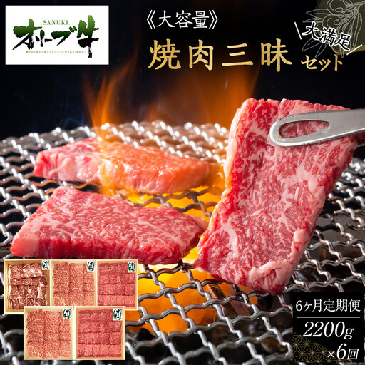 ≪6カ月定期便・大容量≫オリーブ牛焼肉三昧大満足セット　2200g×6回 | オリーブ牛 焼肉