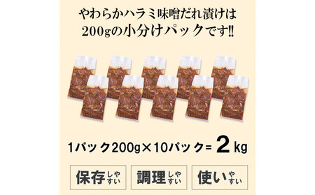 やわらかハラミ味噌だれ漬け2kg(200g×10)