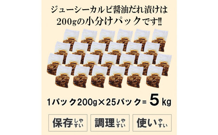 ジューシーカルビ醤油だれ漬け5kg(200g×25)