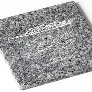 屋島 / Ichiro Yamaguchi｜山口一郎氏イラスト刻印の庵治石プレート