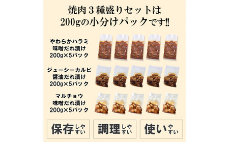 焼肉3種盛りセット(ハラミ・カルビ・マルチョウ)3kg  | 情熱ホルモン
