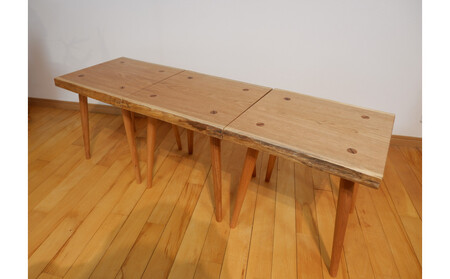 3連スツール(胡桃)