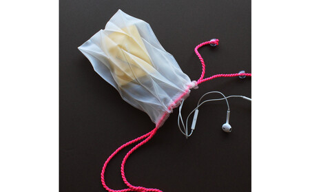 香川県産 プリーツ ポシェット・ヘリンボーン［ ピンク １点］軽やかで上品な透け感のあるサコッシュ