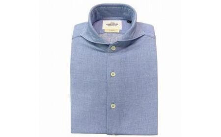 今治　バックパイルシャツ　ブルー　【L】