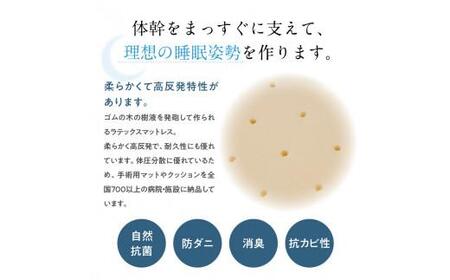 高反発ラテックスマットレストッパー ダブル 140x195x3cm