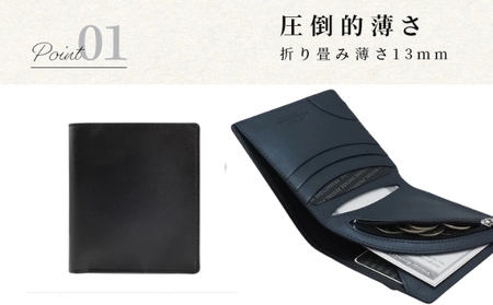 財布 二つ折り R-42 AirWallet tanned leather ブラック 黒 ウォレット