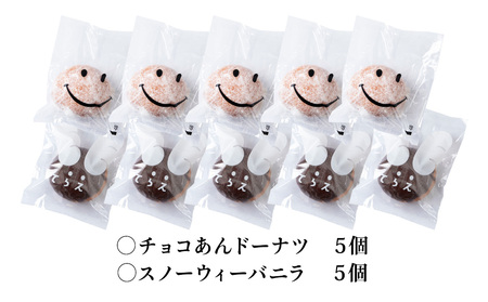 プレミアムフローズンドーナツ2種10個【チョコあんドーナツ×5、スノーウィーバニラ×5】【配送不可地域：離島・沖縄県】