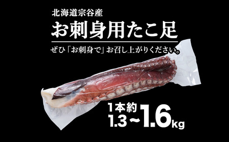 北海道稚内産 お刺身ボイルたこ足1本 約1.3kg～1.6kg【配送不可地域：離島・沖縄県】
