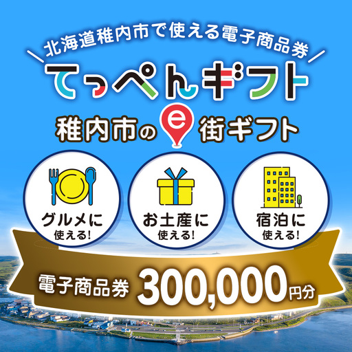 【ふるさと納税】稚内市e街ギフト 300,000円分