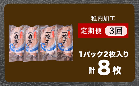 【定期便3ヶ月】一夜干し縞ホッケ(半身2枚入)×4パック【北海道の居酒屋気分】