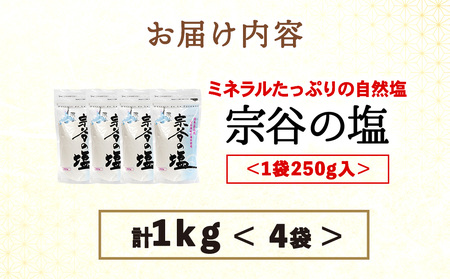 宗谷の塩250g×4袋【配送不可地域:離島・沖縄県】