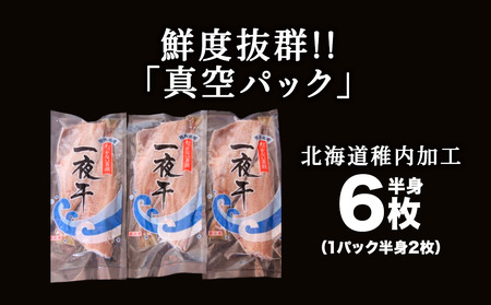 【 北海道 の 居酒屋 気分】 一夜干し 縞ホッケ (半身2枚入)×3パック 稚内【配送不可地域：離島】【1301850】