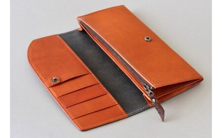 tanikoオリジナル バイカラー長財布(紺×赤茶）ウォレット レザー [AXAP014] 