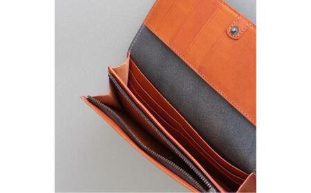 tanikoオリジナル バイカラー長財布(紺×赤茶）ウォレット レザー [AXAP014] 