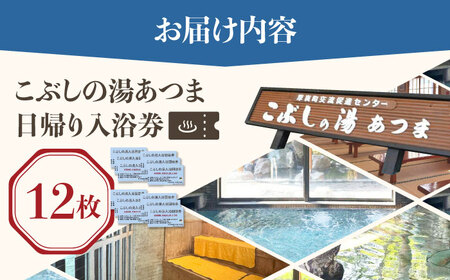 こぶしの湯あつま 日帰り入浴券 12枚セット 【(株)あつまスタンプ会】サウナ 日帰り  [AXAX002] 