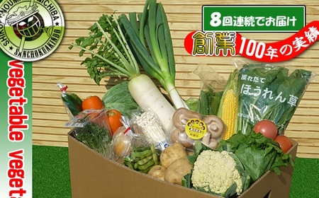 〈定期便8回〉創業100年!老舗の八百屋がチョイスした厳選やさいと旬の果物の詰め合わせ