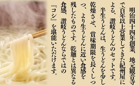 さぬきうどん半生（つゆパック付）（30人前） 讃岐うどん 半生 つゆ だし 麺 のどごし 製麺所 紀州屋 香川 観音寺