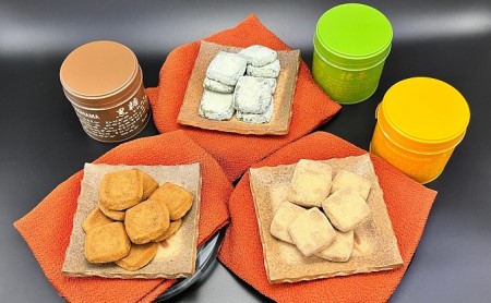 缶入りソフトクッキー（抹茶・きなこ・黒糖）3種詰め合わせ お菓子 焼菓子 スイーツ 国産米粉 ほろほろ食感 おやつ 間食 セット 食べ比べ 