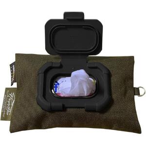 ウェットティッシュポーチ ミニ(カラー：カーキグリーン)【ウェットティッシュ ポーチ ミニ ケース おしりふき 除菌シート 入れ 香川 さぬき Hanpty Deco】