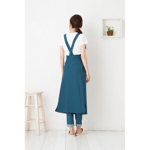 【ワイン】Vネックリボンロングエプロン（撥水・撥油）