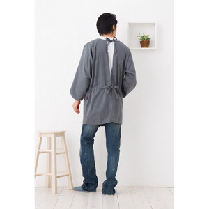 【ベージュ】シンプルラグランメンズ割烹着