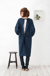 【ネイビー】ロング割烹着