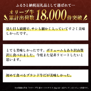 香川県産黒毛和牛オリーブ牛「肩ローススライス 1kg」 お肉 牛肉 