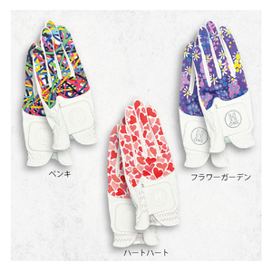 ゴルフ用手袋（レディース両手用）H-ONE Graphic (エイチ-ワン グラフィック) ゴルフグローブ ゴルフ用 レディース ハシセン UVカット  S/ペンキ