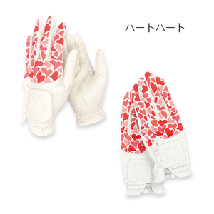 ゴルフ用手袋（レディース両手用）H-ONE Graphic (エイチ-ワン グラフィック) ゴルフグローブ ゴルフ用 レディース ハシセン UVカット  S/ハートハート