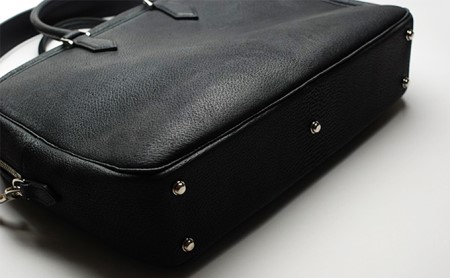【GOMYO LEATHER】猪革 ビジネスバック(黒) ファッション カバン バッグ