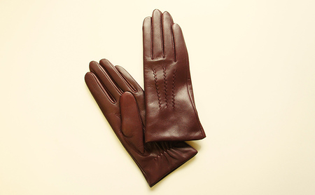 革手袋 スマホ対応 カシミヤ混ニット裏生地 婦人用 レディース 羊革 ターコイズ 21cm