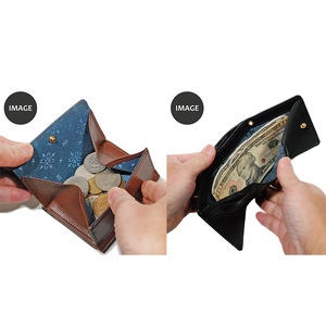 シルキーレザー 三つ折り 財布 【LIME】 ブラック