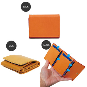 シルキーレザー 三つ折り 財布 【LIME】 ネイビー