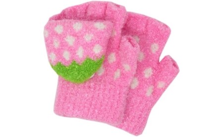 いちご指切りフード手袋 子供用　2双セット