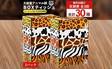 ANIMAL BOXティッシュ 5箱×2パック 合計10箱 定期便 毎月 全3回