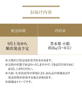 【ふるさと納税】【配送不可地域：北海道・沖縄県・離島】 数量限定！平和農園 豊水梨 小箱（5～6玉）＜約２kg＞