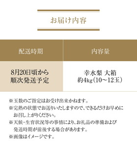 数量限定!平和農園 幸水梨 大箱＜約4kg＞