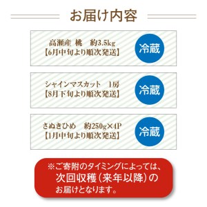 産地厳選三豊のフルーツ３回定期便D フルーツ ふるーつ 果物 くだもの 三豊市【配送不可地域：北海道・沖縄県・離島】_M64-0038   フルーツ定期便 旬のフルーツセット / フルーツ 定期便 ふるーつ定期便 フルーツ 詰め合わせ 果物定期便 春フルーツ 夏フルーツ 秋フルーツ 冬フルーツ