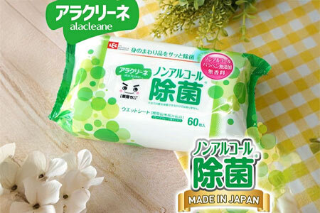 ウエットシート ノンアルコール 除菌シート アラクリーネ (60枚×8P)×6袋 合計48袋(2,880枚)