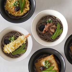 さぬき小豆島　手延冷凍調理そば4食セット（えび天/牛肉/きつね/かきあげ）