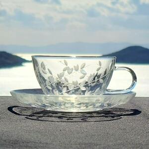 耐熱カップ&ソーサー(透明)オリーブの恵み