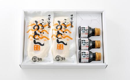 手延べ半生こびきうどん 9袋入り 特製ぶっかけ醤油3本付