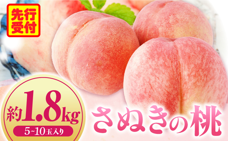 さぬきの桃　約1.8kg(5～10玉入り)　（さぬき市共通返礼品） | もも モモ 桃 果物 フルーツ さぬきの桃 香川県 三木町 青果物 デザート 旬 国産 おすすめ |_mk006-035