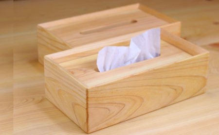 檜のまーるぃまな板＆檜のtissue box2個セット