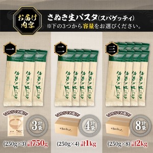 ＜新登場＞さぬき生パスタ(スパゲッティ) (750g) 生パスタ パスタ スパゲッティ スパゲティ デュラムセモリナ アルデンテ コシ もちもち さぬき 香川県 半生 小麦 麺 小分け 常温 常温保存【man192・man193・man194】【こんぴらや販売】