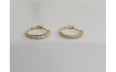 K18 イエローゴールド ダイヤ0.10ct ハーフエタニティ フープ ピアス | ピアス プラチナ ピアス ジュエリー ピアス アクセサリー ピアス ジュエリー フープピアス プラチナ 母の日 記念日 プレゼント【JP0311a_x01】【JP0311a_x01】