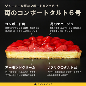 【着日指定可】誕生日ケーキ 苺 のコンポート タルトケーキ 6号 直径19cm 6人～8人分 720g 【バースデー飾り付】 スイーツ ギフト いちご | デザート ケーキ お菓子 洋菓子 冷凍 着日指定 お誕生日 誕生日 ギフト お祝い 愛媛県 松山市【IT016】