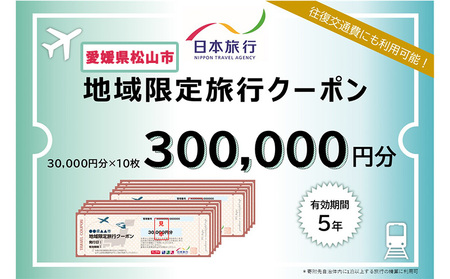 愛媛県松山市 日本旅行 【地域限定旅行クーポン 300,000 円】 旅行 トラベル チケット 宿泊 宿泊券 旅館 予約 観光 愛媛県 松山市 人気 おすすめ【NTA006】
